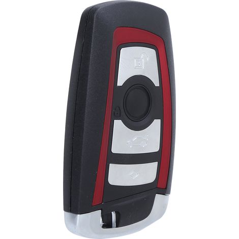Boîtier de télécommande de voiture avec petite clé argentée rouge/noir, remplacement pour 550i GT 2010‑2011, 4 boutons (1/5)