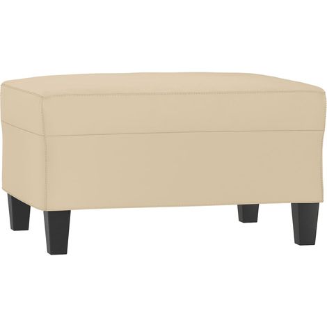 Poggiapiedi Crema 70x55x41 cm in Tessuto Microfibra vidaXL