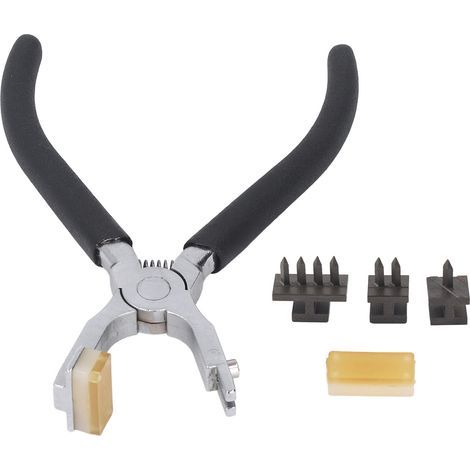 Poinçon à Cuir Silencieux Double Levier avec Têtes de Découpe Rhomboïdes Interchangeables et Manche Ergonomique pour Travail du Cuir