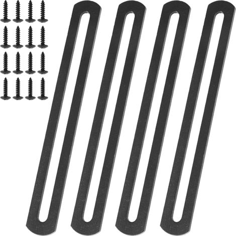 4 Pièces Connecteurs Plats Réglables, 155 × 19mm  Patte de Fixation Noir en Acier Inoxydable, Réparation Plates Réglables avec Trou à Fente, avec Vis pour Chaises, Tables (1/5)