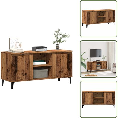 TV-Schrank Altholz-Optik 102x35x50 cm Holzwerkstoff - TV-Schrank - TV-Schränke - TV-Ständer - TV-Sideboard (1/5)