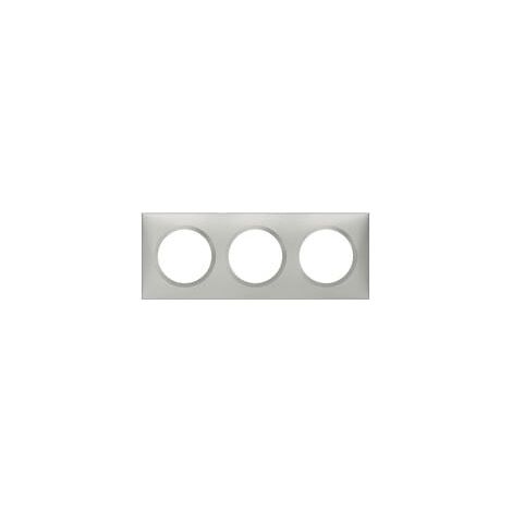 Plaque carrée dooxie 3 postes finition effet aluminium
