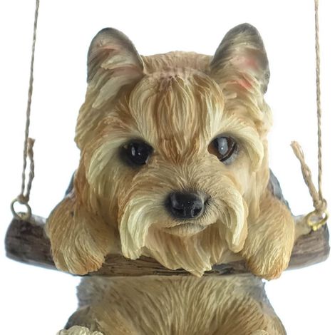 Esschert Design Schaukelnder Hunde-Welpe Fritzi Yorkshire Terrier - Polyresin (1/2)