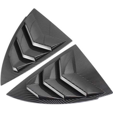 Suitable for Tesla Model Y rear quarter window sunshade with louvers - Tesla aftermarket body wrap - carbon fiber pattern (1/4)