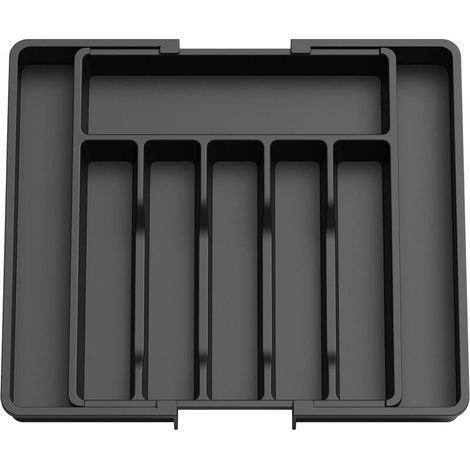 Range Couverts, Plateau d'Ustensiles Extensible pour Tiroir, Organisateur de Tiroir Réglable pour la Cuisine, Rangement Compact en Plastique pour contenir des Cuillères, Fourchettes (1/5)