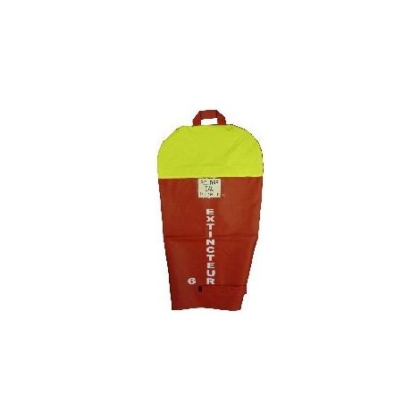 Housse extincteur 6Kg en tissu traité anti-UV – Corps en polyester enduit PVC classé au feu M – Coiffe microporeuse pour évacuation humidité – Andrieu