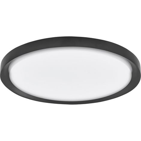 Merano Beaumont 56cm Semi Plafonnier LED Intégré Métal, Noir Mat Extérieur Blanc Mat Intérieur LED 50W 2750Lm 3000K