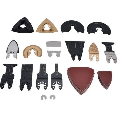 Lame per sega, set di 81 lame per sega oscillante, utensili da taglio universali multifunzione per legno e metallo - Lame per sega per riparare, levigare, smerigliare e tagliare legno e metallo (1/5)
