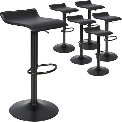 Tabouret Bar Chaises de Salle à Manger Lot de 6, Chaise de Cuisine pivotante, Bistro de Cuisine à Domicile, Noir (1/5)