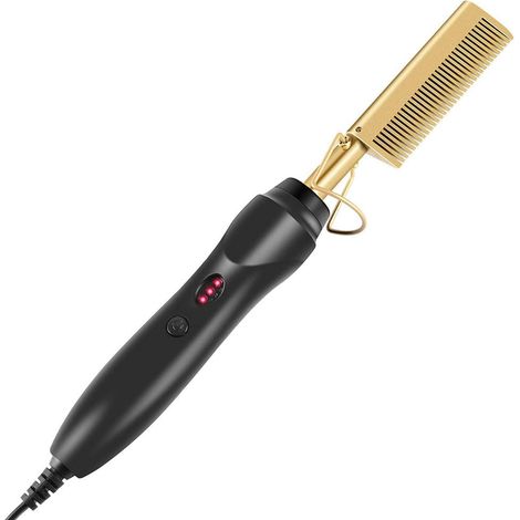 Cepillo alisador de cabello, peine eléctrico de 5,1 cm, cepillo alisador suave con tecnología iónica, diseño cerámico para cabello húmedo y seco, doble voltaje para viajes y uso doméstico. (1/5)