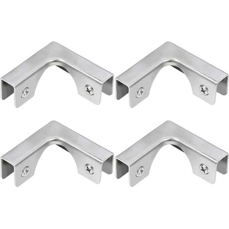 Pince à Verre, 4 Pièces de Connecteurs en Verre en Acier Inoxydable en Forme de L, Supports de Fixation à Angle Droit pour Fixation d'Aquarium Sans Bord Armoire, Pour Verre de 5 à 8 mm-LIAIKI (1/5)
