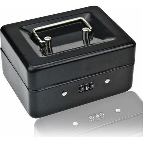 Caisse À Monnaie - Métal Robuste - Verrouillage À Combinaison 3 Chiffres - Compartiments Intérieurs Amovibles - 15 × 12 × 8 Cm - Noir ×1 (1/5)