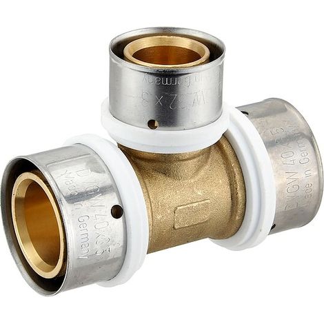 Pressfitting-T-Stück - Mittelabgang reduziert - 40 x 3,5 - 32 x 3,0 - 40 x 3,5 mm für MV-Rohr