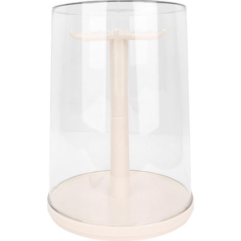 Rotating Transparent Doll Display Case, 17 cm (Cream White) (1/5)