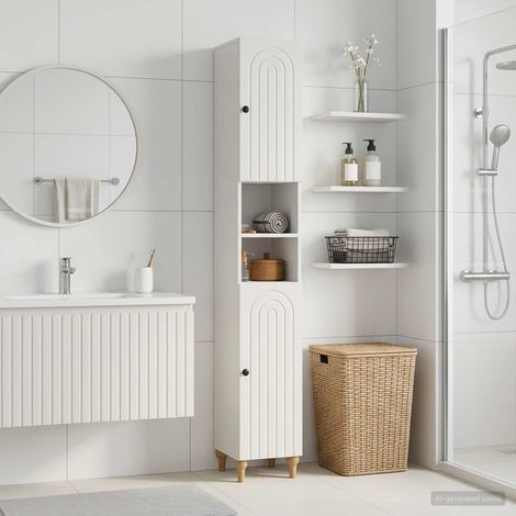 vidaXL Armadio da Bagno con Ripiano Aperto ALKMAAR Bianco
