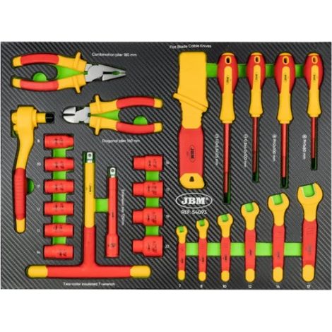 JBM 54093 Termoformato morbido con utensili isolati 26 Pz.