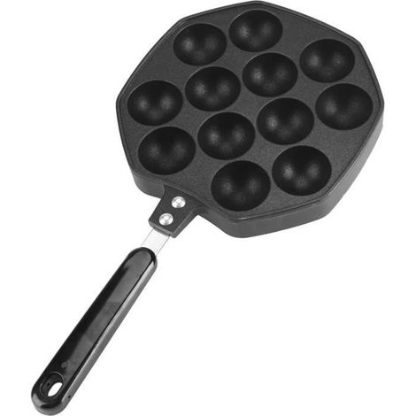 Takoyaki-Pfanne mit 12 Löchern, Crêpes-Pfanne – Pfannkuchenpfanne – antihaftbeschichtete Aluminium-Takoyaki-Grillpfanne, Takoyaki-Maker zum Kochen [L321] (1/4)