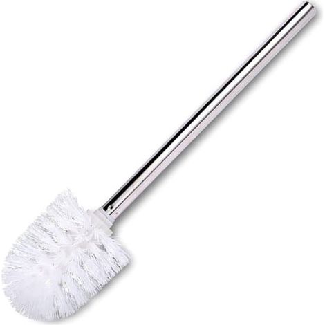 Tête de brosse de rechange pour brosse de toilette, brosse de toilette en acier inoxydable blanc, brosse de toilette de rechange (1/4)