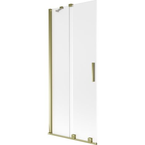 Mexen Velar paroi de baignoire coulissante à 2 volets 80 x 150 cm, givré, doré - 896-080-000-31-50 (1/2)