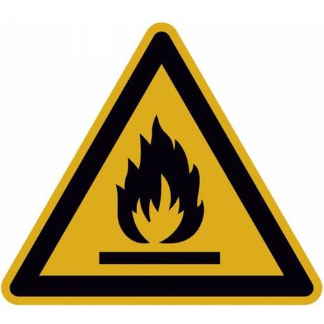 Warnung feuergef. Stoffen PVC-Folie, selbstklebend (1/4)