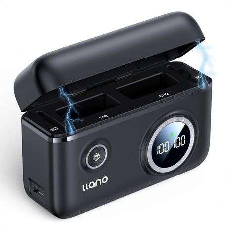 18W NP-FW50 Chargeur Rapide pour Alpha A6000 A6400 A6500 A6300 A7 II A7S II A7R II, Double Boîtier de Charge USB C avec Couvercle Rabattable Magnétique (1/5)