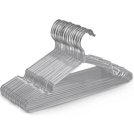Set mit 20 hochwertigen, grauen, gummierten Metallkleiderbügeln, 40,5 x 19,5 x 0,41 cm, platzsparend für Kleiderschränke (1/5)
