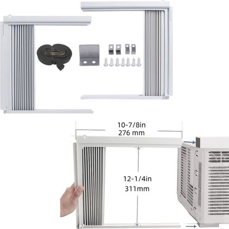 Plaque d’étanchéité réglable pour climatiseur monobloc fenêtre 8000 BTU – Panneau isolant anti-courants d’air avec lames orientables, compatible avec unités 8K567, épaisseur standard 15 mm (1/5)