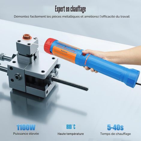 Chauffage à induction pour voiture 1,1 kW avec 6 bobines chauffantes - Chauffage magnétique à induction - Kit pour enlever les boulons et les écrous - Température de chauffage maximale 800°C/1472℉ (1/5)