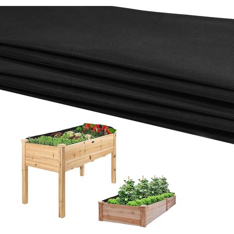 Revetement Jardiniere, 1,6 x 2,9 m Grande Doublure de Jardinière en Tissu Tissu Non Tissé Respirant et Imperméable, Toile pour Fond de Jardinière pour Bacs à Légumes, Pots de Fleurs et Herbes, Noir (1/5)