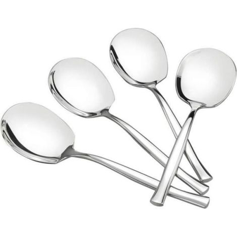 Cuillère De Service - Acier Inoxydable - 6.3 x 21.5 cm - Pour Buffet Et Cuisine - 6 Pièces (1/4)