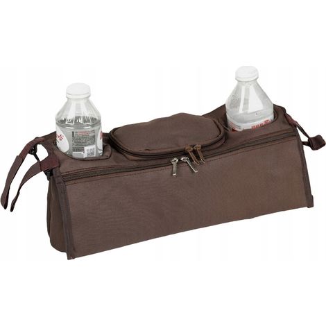 Organizador para cochecito de beb茅, bolsa doble ancha marr贸n