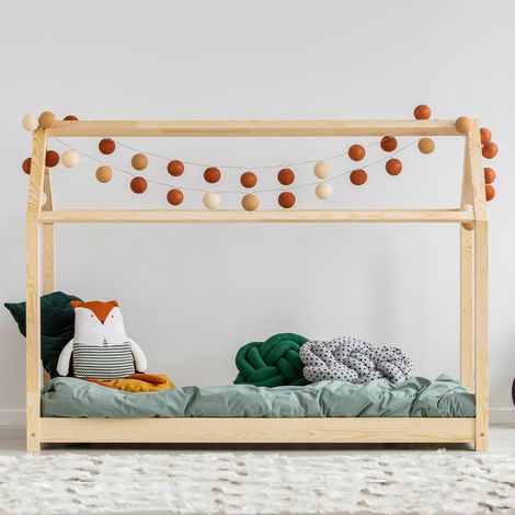Lit cabane 70x140 sommier inclus Célestine Bois