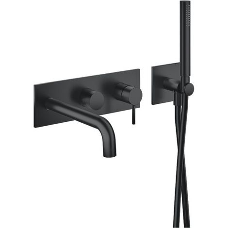 Façade de douche mitigeur 2 sorties avec douchette Phi Imperial Black - CRISTINA ONDYNA PH10276