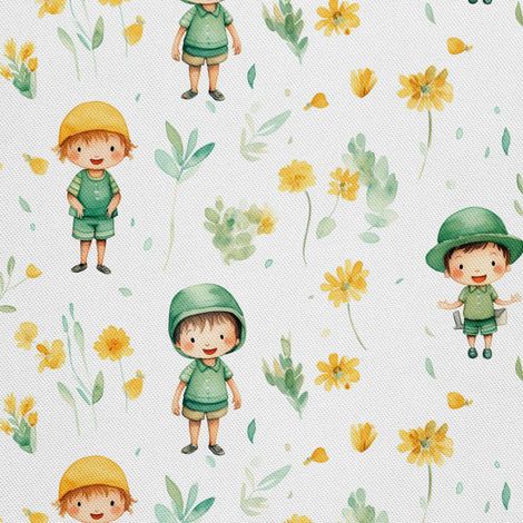 Outdoor dekostoffe oxford - Kinder, gelbe Blumen - DX2938 (1/5)