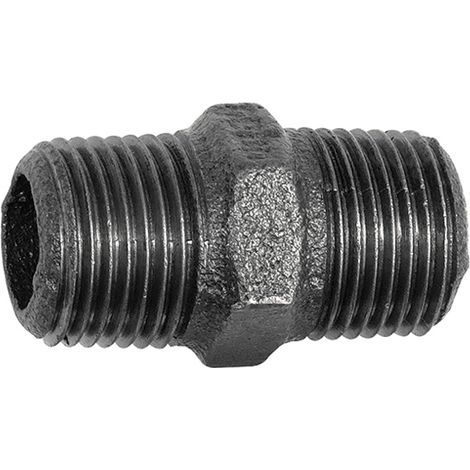 Riegler Doppelgewindenippel 280 R 2 1/2 a., R 2 1/2 a. Temperguss schwarz (1/2)