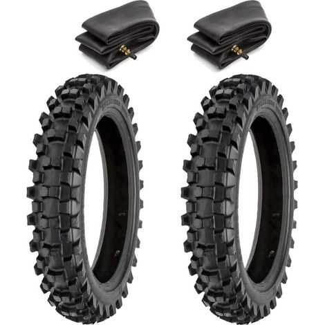 2 COPERTONI 2.50-10 + CAMERE GOMME X MINI MOTO CROSS TASSELLATI RUOTA MINICROSS (1/4)