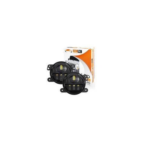Jeep Wrangler JK conversion antibrouillard LED phares complets 2007 à 2018 - fumé - XenLed - 27W
