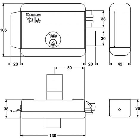 Serratura Elettrica da Applicare per Cancelli Art 68080 Dx e 50 Yale