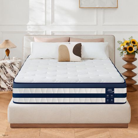 Matelas hybride à ressorts ensachés 90x200 cm - 7 zones de soutien - Épaisseur 26 cm - Housse Premium 420 g/m² - Certifié Oeko-Tex