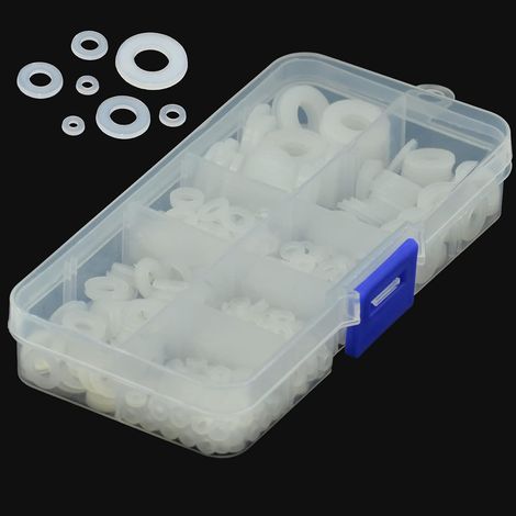 Lot de 600 Rondelles Plates en Nylon (blanc) (1/5)
