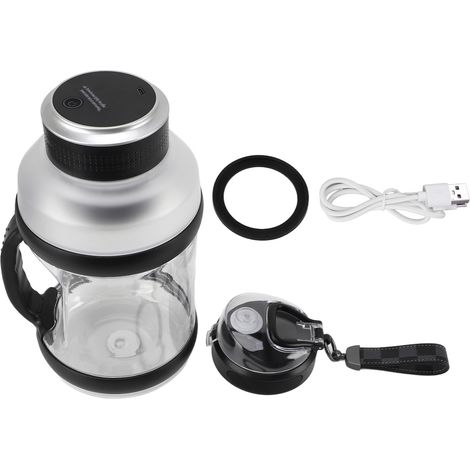 Mixeur portable de 2 L avec 6 lames à bords tranchants, 18 000 tr/min, 4 000 mAh, type C, mixeur de jus de voyage pour milk-shakes et smoothies, noir (1/5)