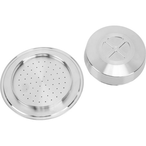 Capsule café réutilisable acier inoxydable compatible Senseo HD7801 filtre fin amovible facile à nettoyer avec cuillère et brosse 109g (1/5)