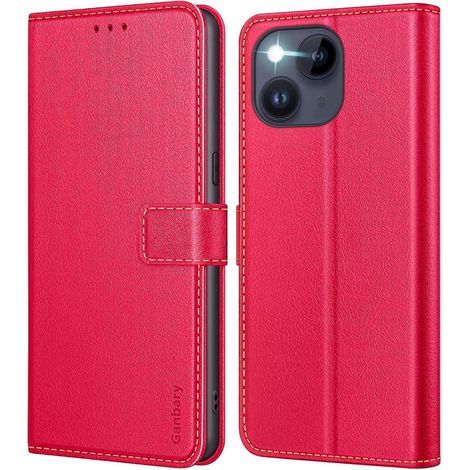 Handyhülle iPhone 14 13 Leder Klapphülle Kartenschlitzen Magnetverschluss (1/5)