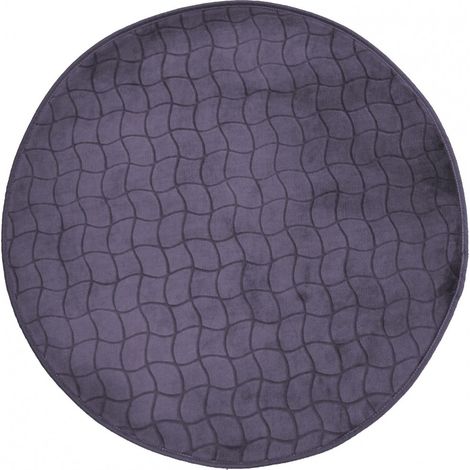 Tapis rond velours tomette anthracite 90 cm