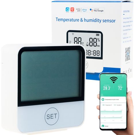 IM016 stazione meteorologica wireless termometro igrometro orologio wifi tuya (1/5)