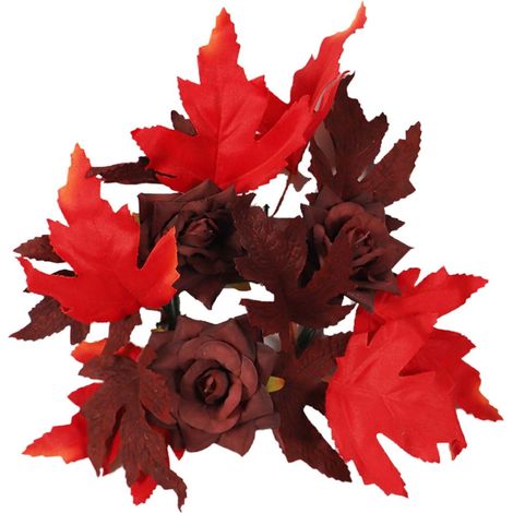 Feuilles D'érable Artificielles - Faux Feuillages en Soie pour Décor Automnal - Bouquet Floral pour Plantes Artificielles - 12 Pièces (1/5)