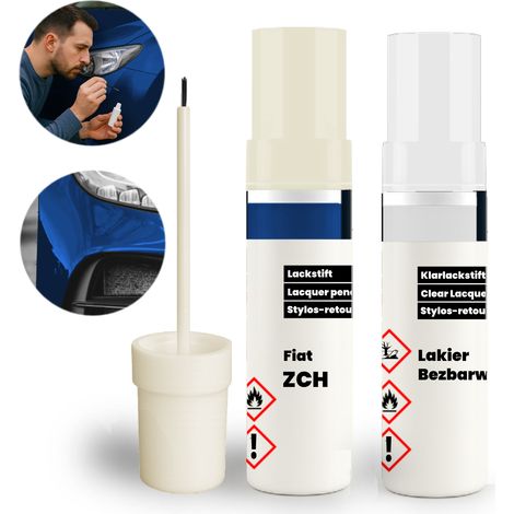 Kit Fiat ZCH Azul 2 en 1: Capa base + Capa transparente con pincel (1/5)