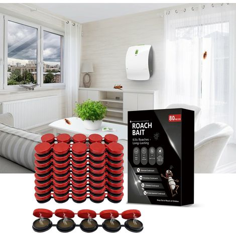 Appât anti-cafards pour une utilisation quotidienne à l'intérieur (salon, cuisine, chambre). Appât anti-cafards domestique - 80 pièces (1/5)