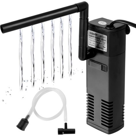 Filtro de agua para acuario GABRIELLE 4W 300L/H, filtro interno para acuario de 60L, bomba para acuario con filtro de esponja para peces (1/5)