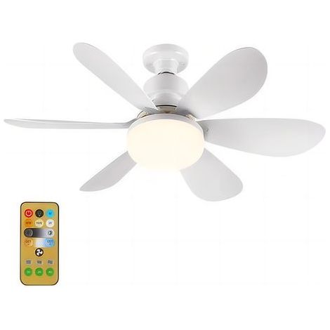 Ventilateur de plafond silencieux 52 cm avec lumière LED et télécommande, lampe de 40 W, douille E27